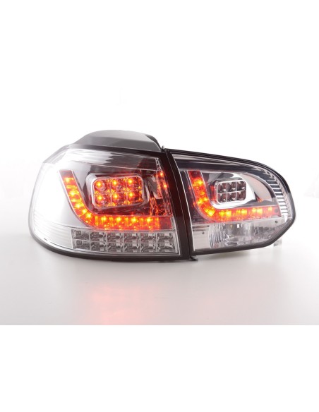 Fanali posteriori a LED set VW Golf 6 tipo 1K 2008-2012 cromato con indicatori LED per guida a destra