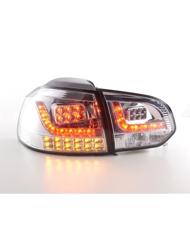 Fanali posteriori a LED set VW Golf 6 tipo 1K 2008-2012 cromato con indicatori LED per guida a destra