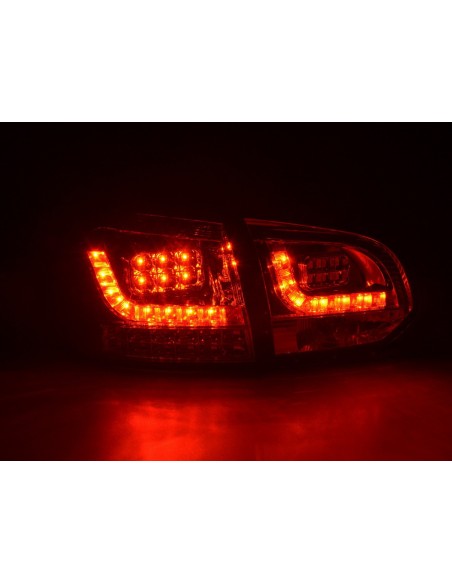 Fanali posteriori a LED set VW Golf 6 tipo 1K 2008-2012 cromato con indicatori LED per guida a destra