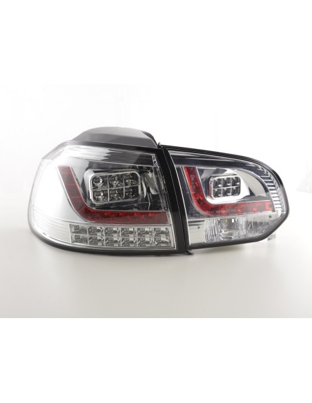 Fanali posteriori a LED set VW Golf 6 tipo 1K 2008-2012 cromato con indicatori LED per guida a destra