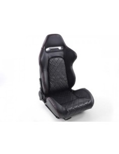 Sedili sportivi FK Sedili semigusci automatici Set in pelle sintetica Detroit con binari di scorrimento neri 2