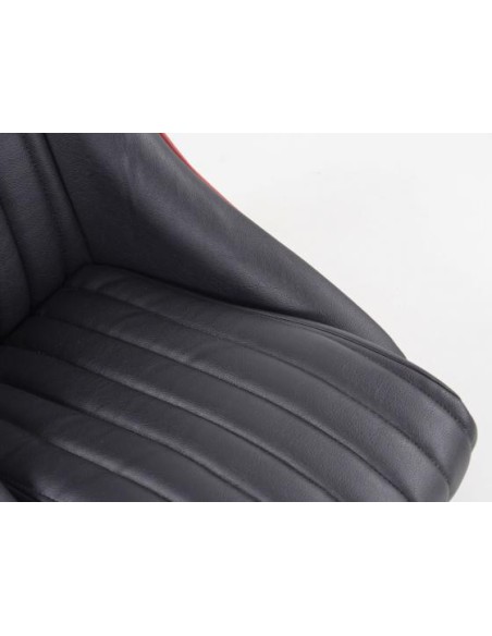 FK Oldtimersitze Sedili avvolgenti per auto Set Montgomery in un look retrò nero / rosso