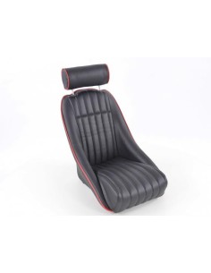 FK Oldtimersitze Sedili avvolgenti per auto Set Montgomery in un look retrò nero / rosso 2