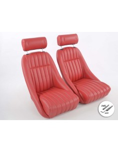 FK Oldtimersitze Sedili avvolgenti per auto Set Montgomery in look retrò rosso