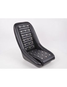 FK Oldtimersitze Sedili avvolgenti per auto Set Classic 1 in finta pelle nera con poggiatesta senza binari di scorrimento 2