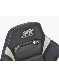 FK sedili sportivi set di sedili semigusci per auto in finta pelle Frankfurt nera / bianca 2