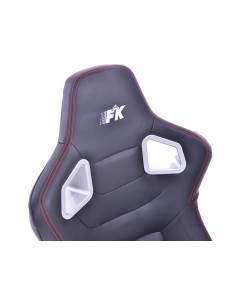 Sedili sportivi FK Sedili semiguscio per auto Set Stoccarda in similpelle nera carbon look 2
