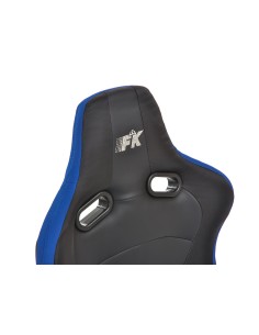 FK sedili sportivi set di sedili semiguscio per auto in ecopelle Colonia / tessuto nero / blu 2
