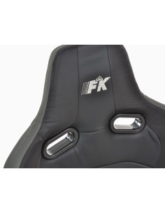 Sedili sportivi FK set di seggiolini auto semi-guscio pelle artificiale Colonia / tessuto nero / grigio 2