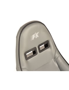 FK sedili sportivi sedili semiguscio per auto Set in finta pelle Dortmund bordino grigio bianco 2