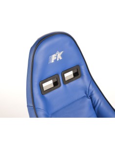FK sedili sportivi sedili semigusci per auto Set in finta pelle Dortmund bordino blu bianco 2