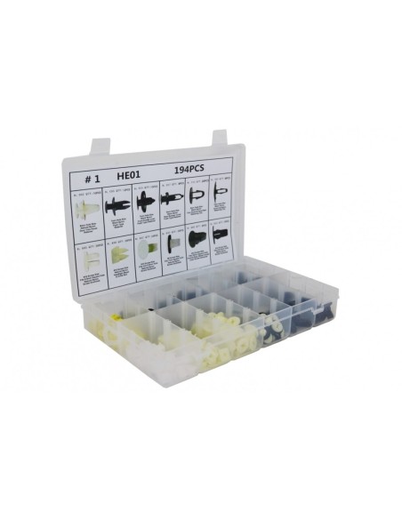 Kit di fissaggio in plastica da 194 pezzi