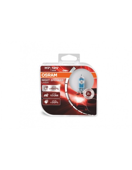 OSRAM NIGHT BREAKER LASER H7 Proiettore alogeno 64210NL-HCB 12V Duobox 55W (2 pezzi)
