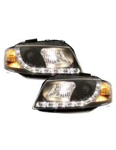 Fari LED DRL DAYLIGHT per Audi A3 8P (05.03-03.08): Nero