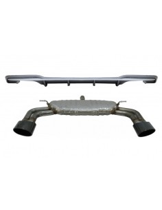 Paraurti posteriore Valance diffusore w/ sistema di scarico Piano nero per Audi A3 8V Facelift Sedan convertibile (16-19)