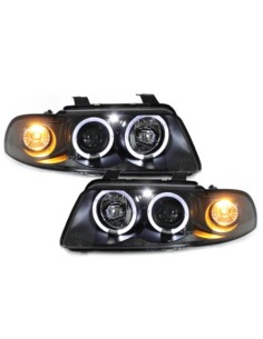Fari Angel Eyes con 2 anelli Halo neri per AUDI A4 B5 (1995-1998)