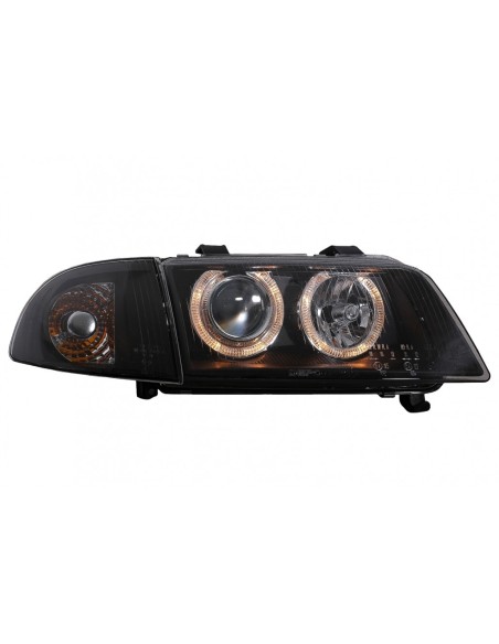 Fari per Audi A4 B5 (11.1994-12.1998) Angel Eyes 2 Halo Cerchi Nero