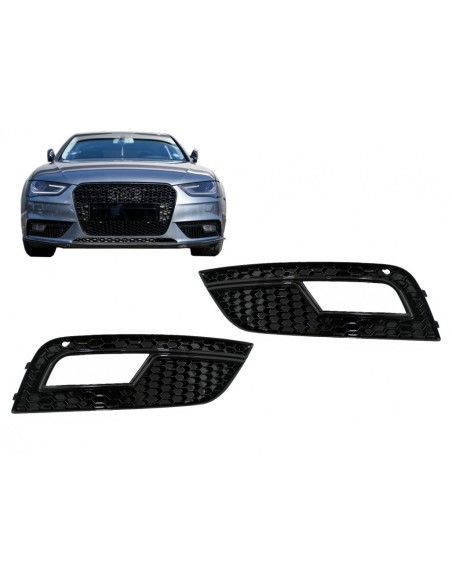 Coperchi per fari fendinebbia per AUDI A4 B8 Facelift (12-15), Nero