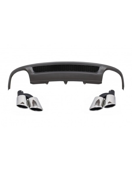 Diffusore d'aria Valance per paraurti posteriore Audi A4 B8 Facelift Limousine-Avant (12-15) con silenziatore di scarico