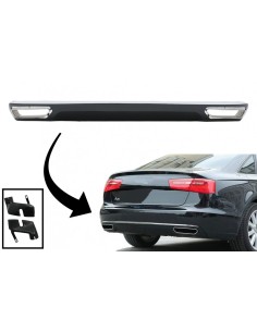 Paraurti posteriore Valance diffusore e scarico per Audi A6 4G (10-14) Facelift W12 con stampaggio cromato