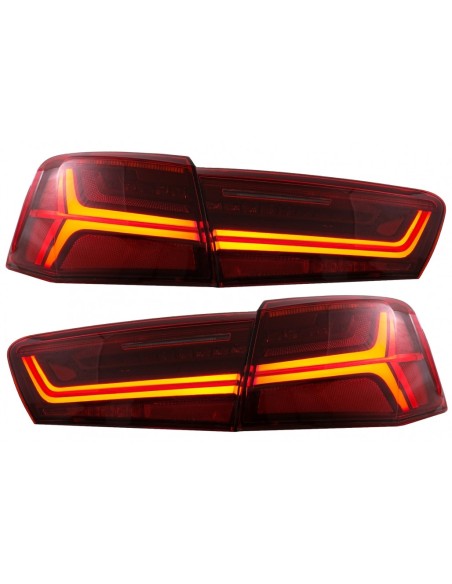Fanali posteriori Full LED Audi A6 4G C7 Limousine (11-14) chiaro rosso con luci di svolta dinamiche sequenziali