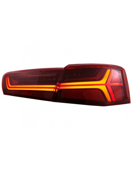 Fanali posteriori Full LED Audi A6 4G C7 Limousine (11-14) chiaro rosso con luci di svolta dinamiche sequenziali