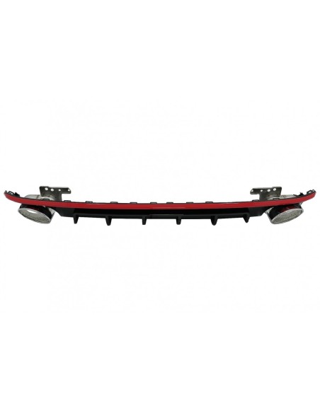 Paraurti posteriore Valance diffusore rosso RS6 Design per A6 C8 Avant Sedan.