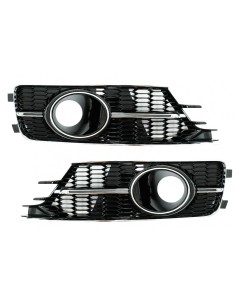 Paraurti inferiore griglia copre griglie laterali per AUDI A6 C7 4G Facelift (15-18) Piano Black & Chrome.