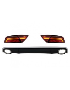 Paraurti diffusore d'aria e scarico suggerimenti w/ LED luci posteriori per AUDI A7 4G (10-14) RS7 Design
