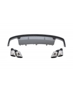 Paraurti posteriore Valance diffusore d'aria w/ scarico tubi di coda per AUDI A7 4G Facelift (15-18) S7 Design