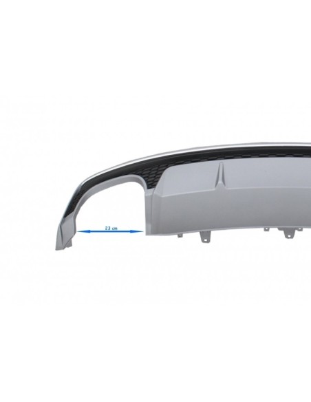Paraurti Valance diffusore d'aria w/ scarico e griglia anteriore per Audi A7 4G Facelift (15-17) S7 Design