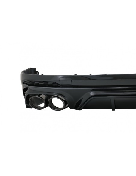 Paraurti posteriore Spoiler Valance diffusore doppia uscita per Audi Q5 SUV FY S-Line (18-) punte nere