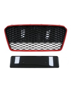 Griglia Ant. Audi R8 42 1st Gen. Facelift (13-15) RS Nero Lucido Rosso