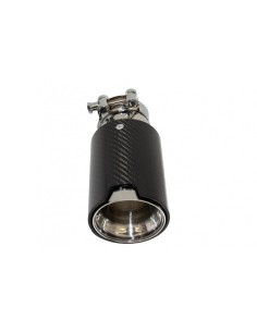Universale scarico Muffler punta fibra carbonio lucido Finish Inlet 6.3cm-2.48inch 2
