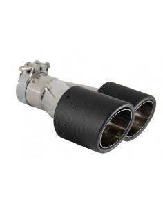 Universale Dual Twin scarico fibra carbonio Matte Finish ingresso 6cm-2.36inch 2
