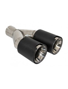 Universale Dual Twin scarico fibra carbonio Matte Finish ingresso 6cm-2.36inch 2