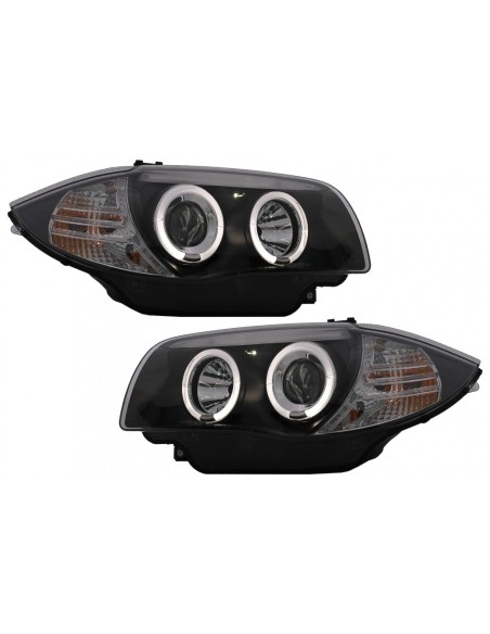 Angelo occhi fari per BMW 1 Serie E81 E82 E87 E88 (04-11) Nero