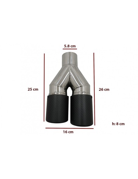 Universale scarico Muffler Tip fibra di carbonio finitura opaca lato sinistro