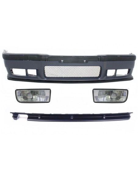 Kit per BMW Serie 3 E36 (1992-1997) w/ Chrome Fog Lights e Rear Bumper Spoiler M3 Design