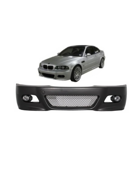 Paraurti Anteriore con Fendinebbia per BMW 3 Serie Coupé Cabrio Sedan Estate E46 (1998-04) M3 Design