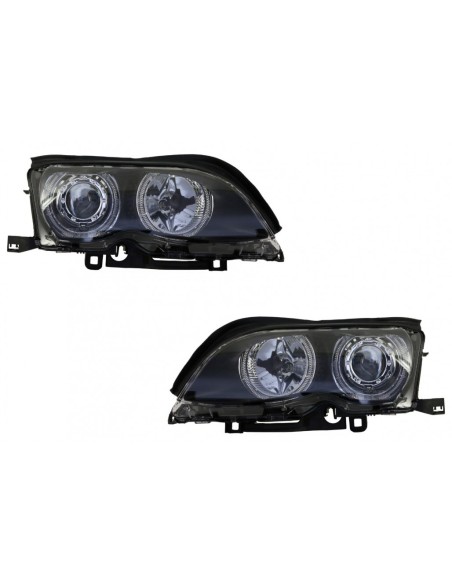 Angelo LED Occhi Fari per BMW 3 Serie E46 (09.01-03.05) Xenon Design Nero