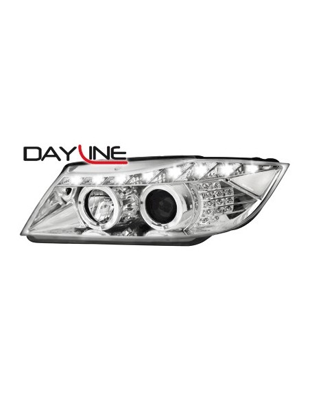 Fari DAYLINE per BMW E90 05+_2 Halo Rims_DRL Optic_LED_Chr