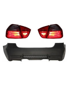 Paraurti Posteriore Design M3 senza PDC e Luci LED Rosso-Fumo per BMW 3 Serie E90 05-08