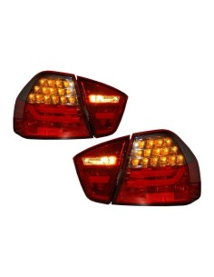 Paraurti Posteriore Design M3 senza PDC e Luci LED Rosso-Fumo per BMW 3 Serie E90 05-08 2