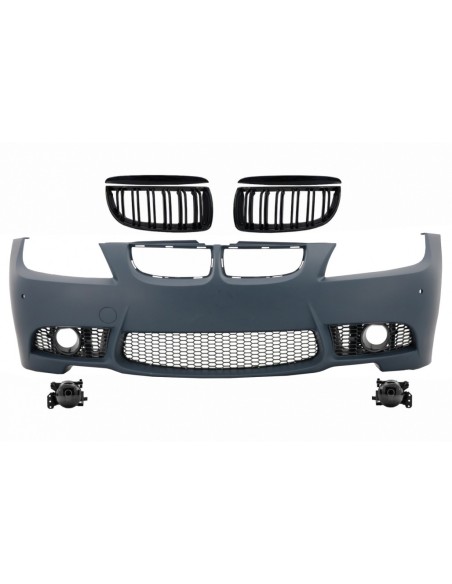 Griglia Renale Anteriore per Paraurti BMW 3 Serie E90 Sedan E91 Touring (04-08) Non LCI Design M3 con Nebbia Fumo
