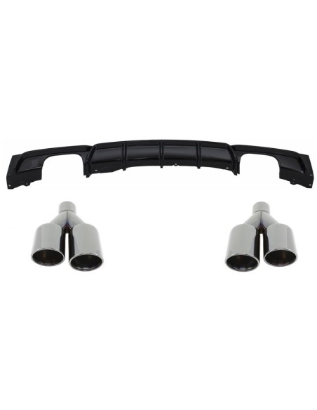 Doppio Scarico Edizione Nera Brillante con Scarico del Diffusore Posteriore per BMW 3 Serie