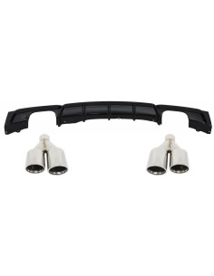 Doppio diffusore posteriore con scarico cromo M-Power per BMW 3 Serie F30 F31 11+