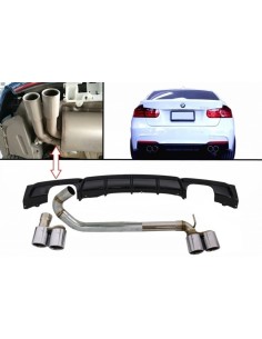 Paraurti posteriore Spoiler Valance diffusore con doppio scarico Twin M3 per BMW 3 Serie F30 F31