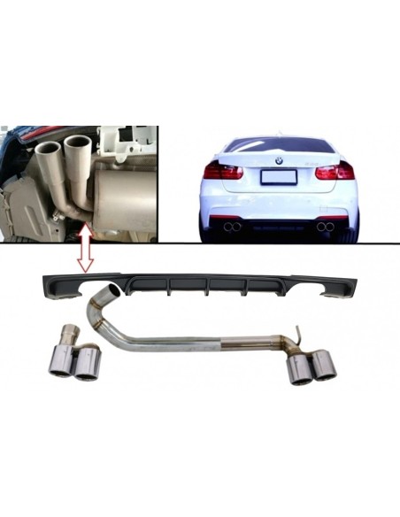 Paraurti posteriore Spoiler Valance diffusore con doppio scarico Twin M3 per BMW 3 Serie F30 F31