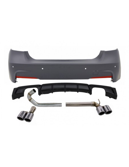 Paraurti posteriore con doppio diffusore di uscita e sistemi di scarico per BMW 3 serie F30 (11-up) Performance Design